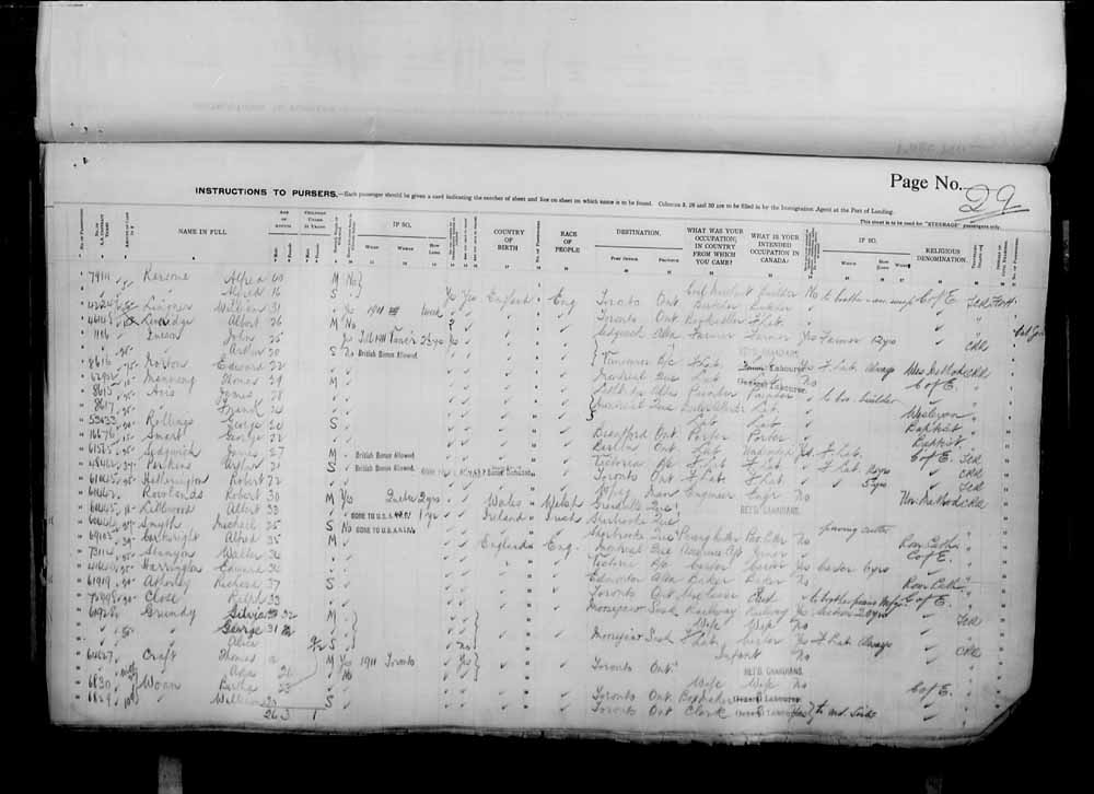 Digitized page of Passenger Lists for Image No.: e006071081