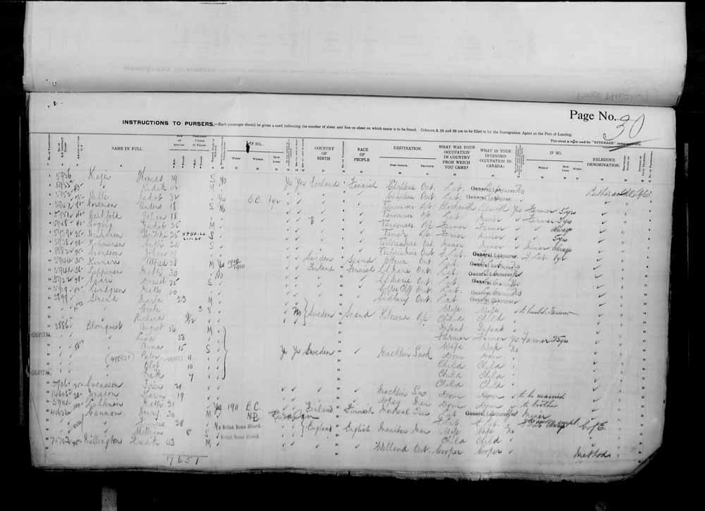 Digitized page of Passenger Lists for Image No.: e006071082