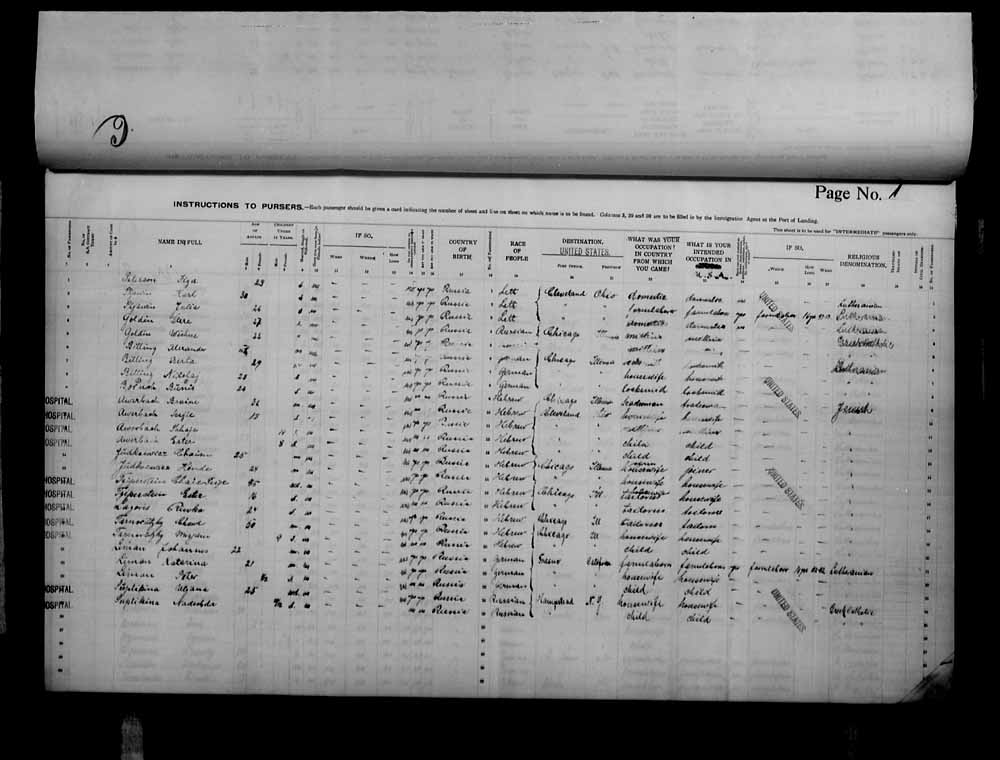 Digitized page of Passenger Lists for Image No.: e006073358