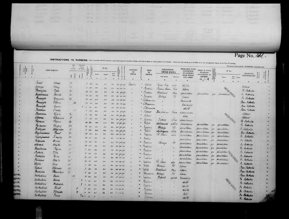 Digitized page of Passenger Lists for Image No.: e006073360