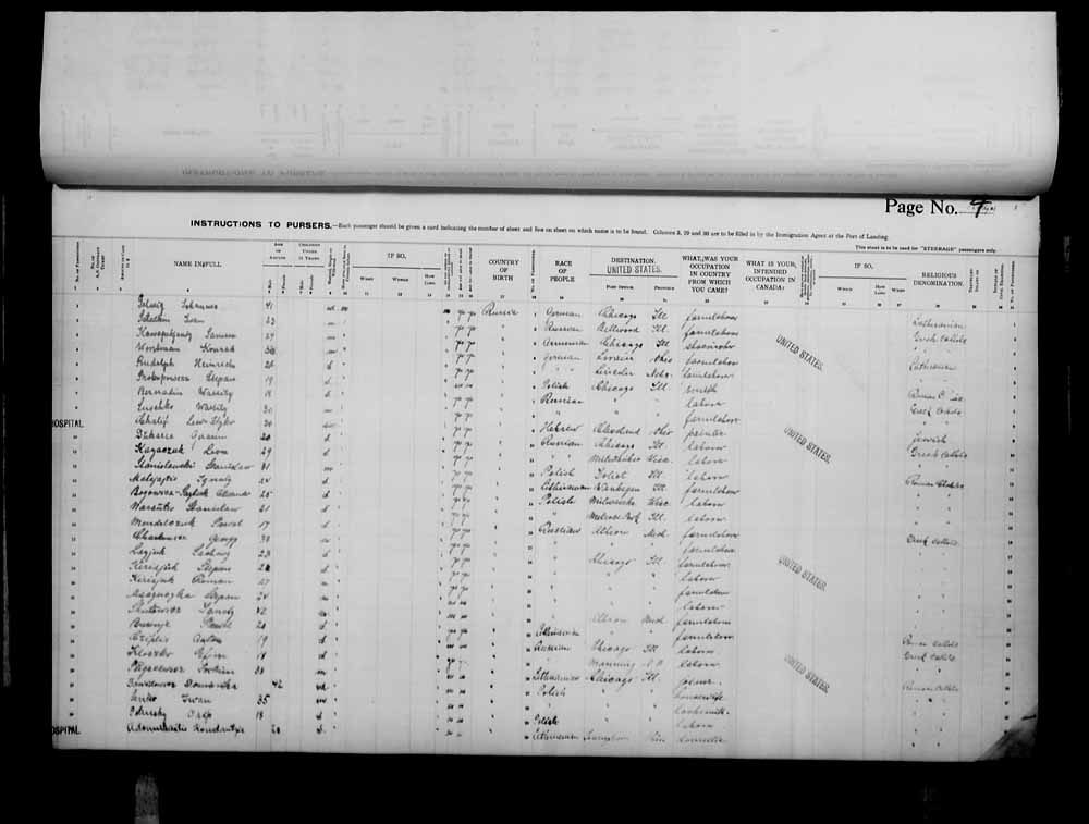 Digitized page of Passenger Lists for Image No.: e006073362