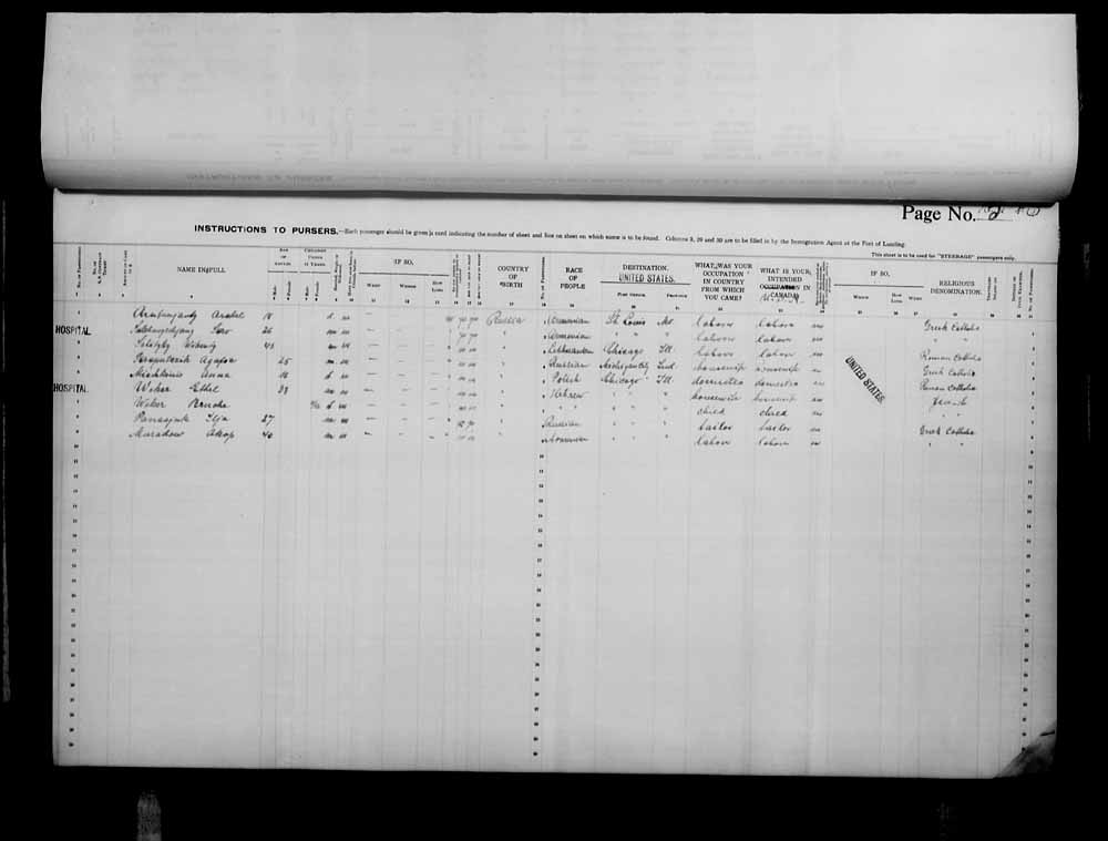 Digitized page of Passenger Lists for Image No.: e006073363