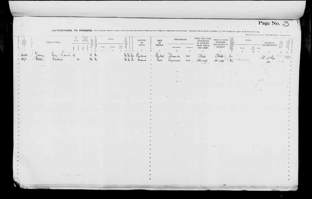 Digitized page of Passenger Lists for Image No.: e006075704