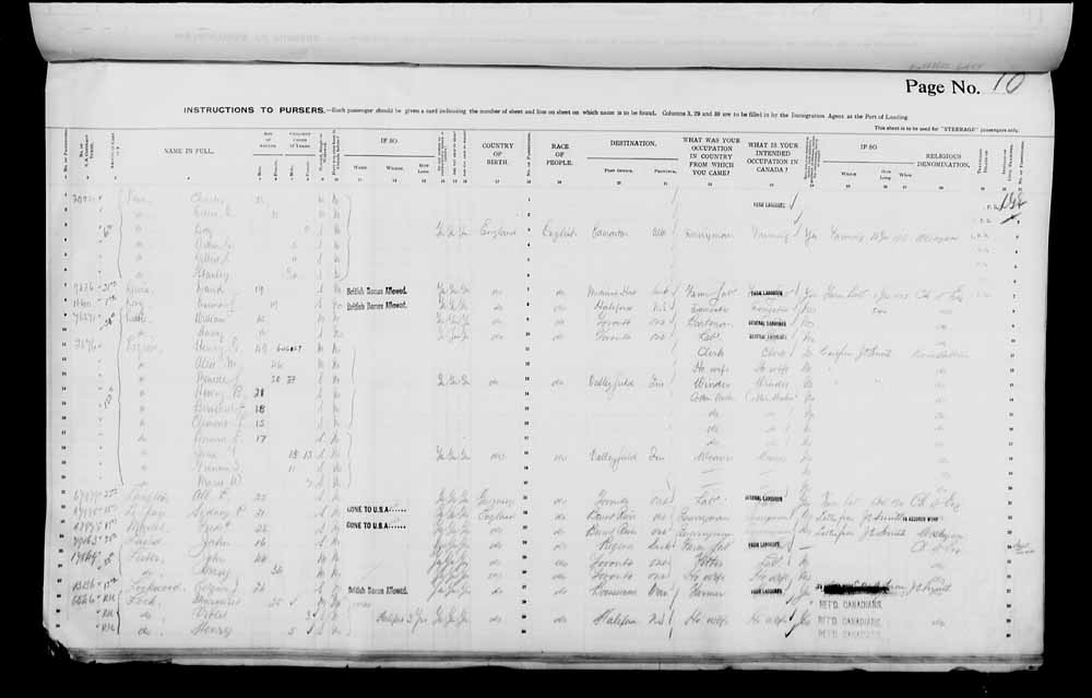 Digitized page of Passenger Lists for Image No.: e006075713