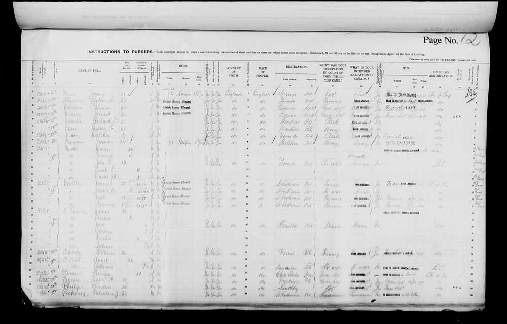 Digitized page of Passenger Lists for Image No.: e006075715