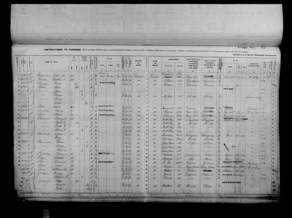 Digitized page of Passenger Lists for Image No.: e006076369