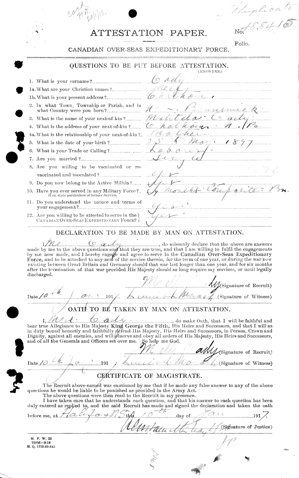 Personnel Records of the First World War - CEF 000178a