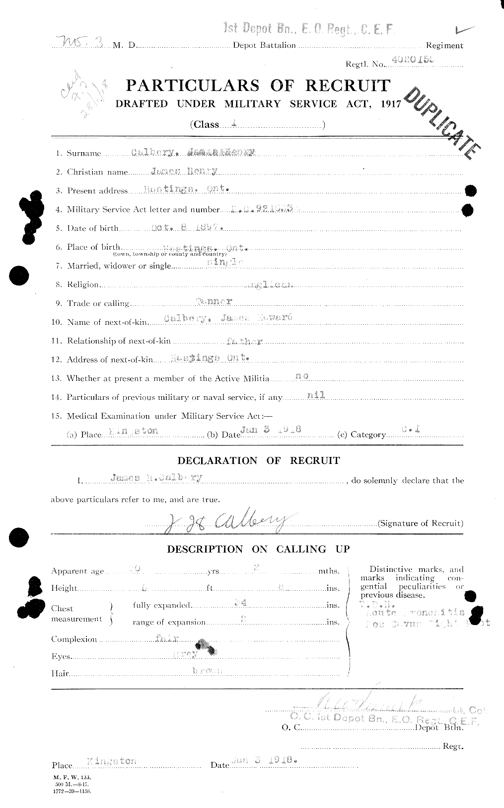 Personnel Records of the First World War - CEF 000889a