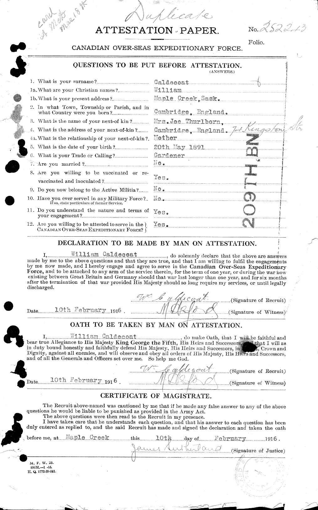 Personnel Records of the First World War - CEF 000914a