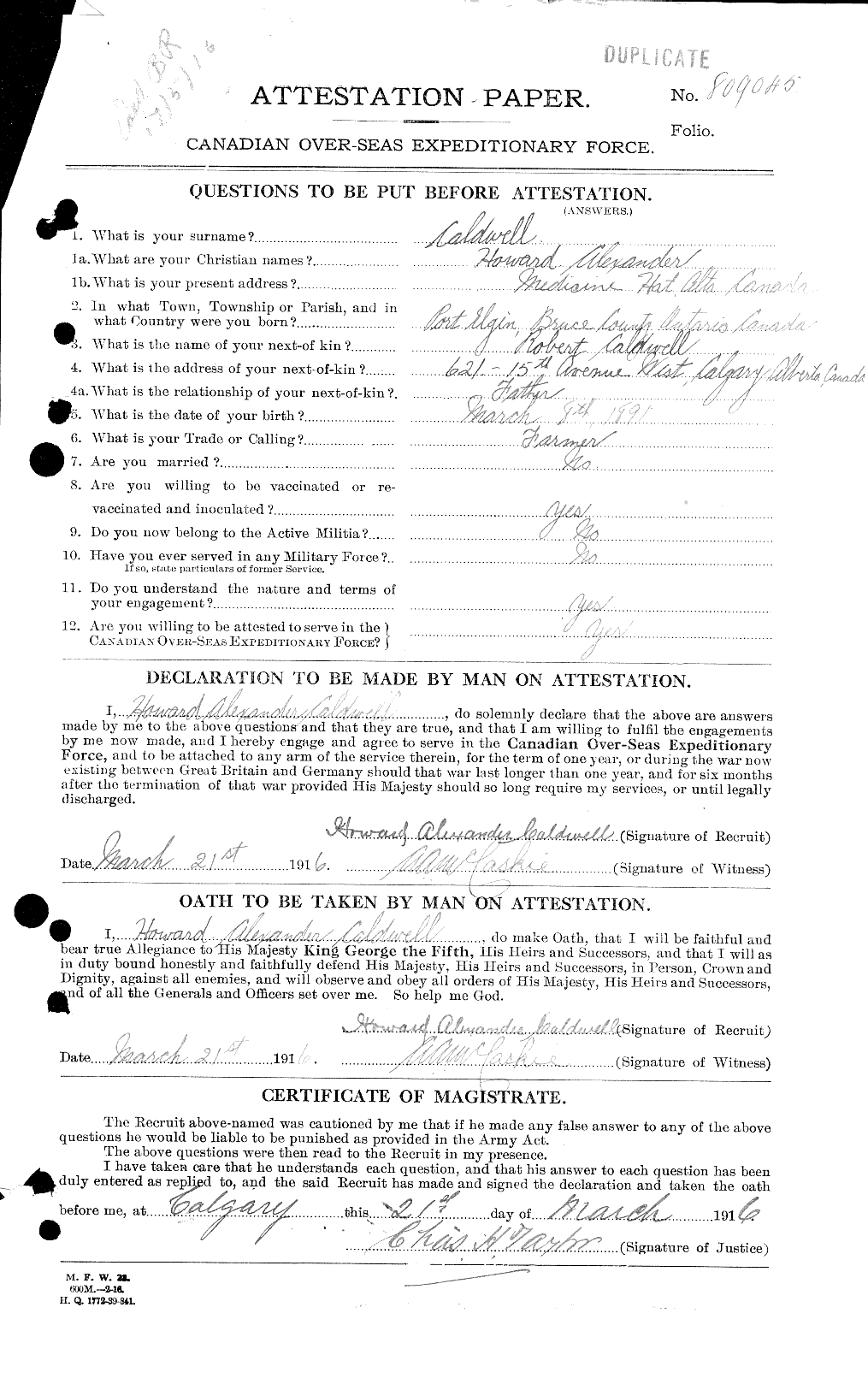 Personnel Records of the First World War - CEF 001058a