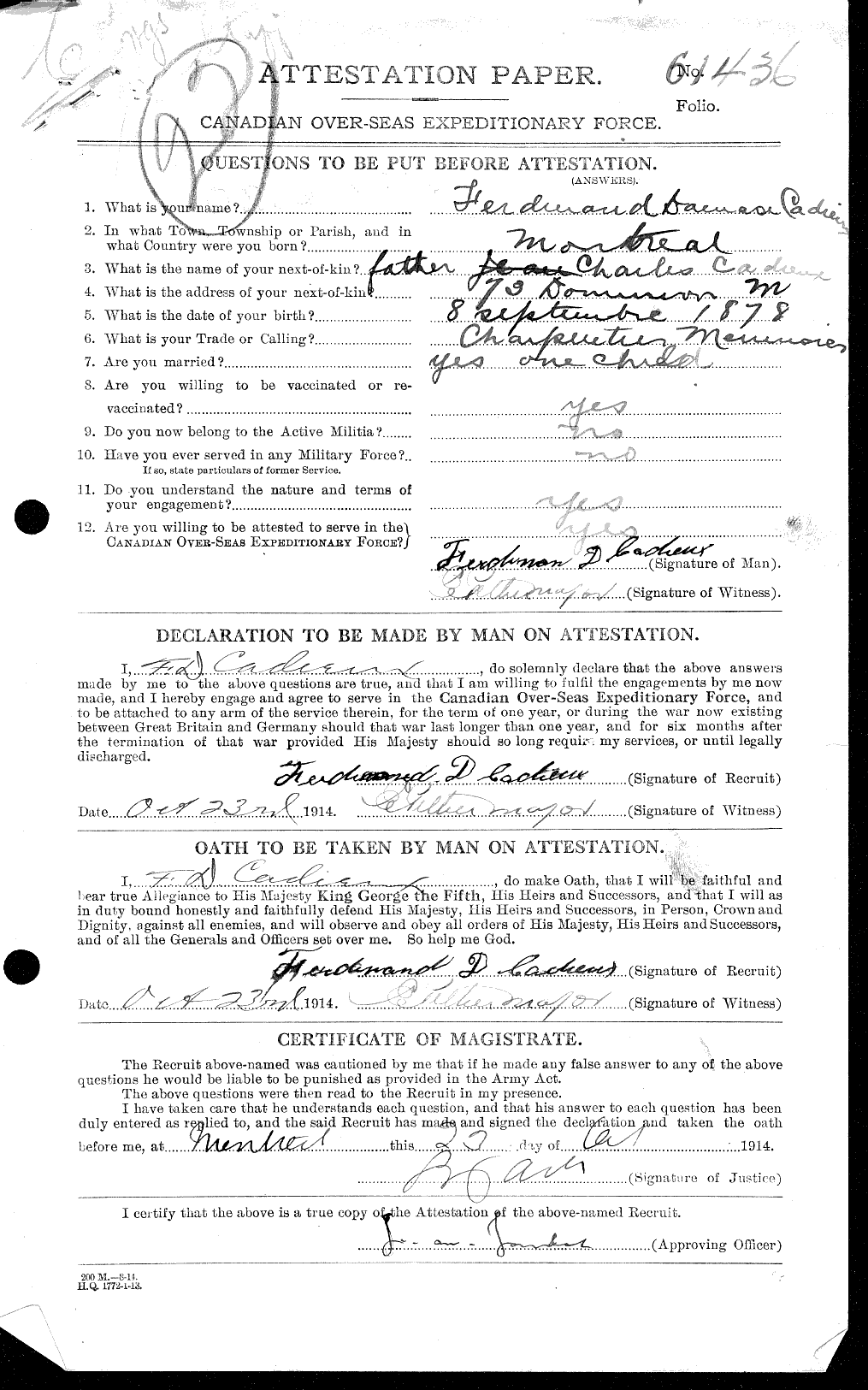 Personnel Records of the First World War - CEF 001562a