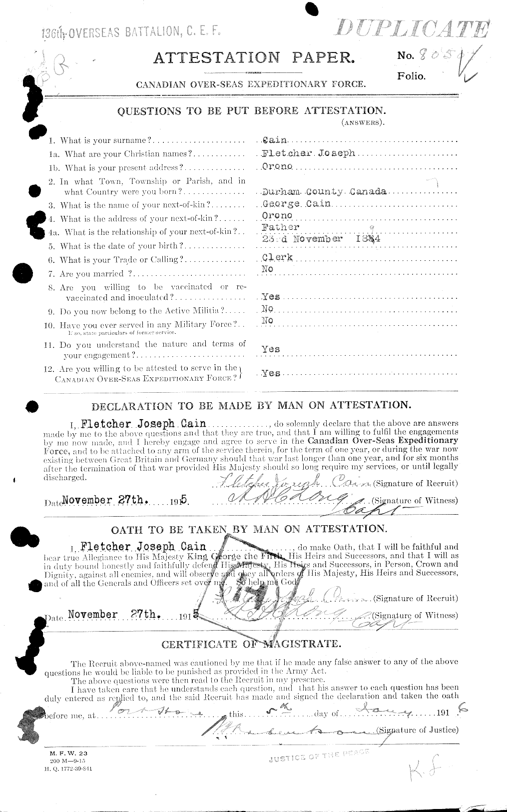 Personnel Records of the First World War - CEF 001712a