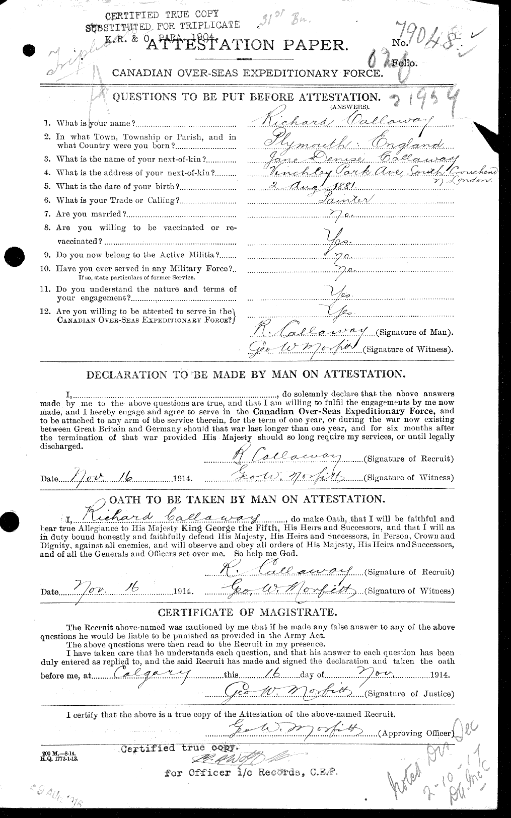 Personnel Records of the First World War - CEF 002033a