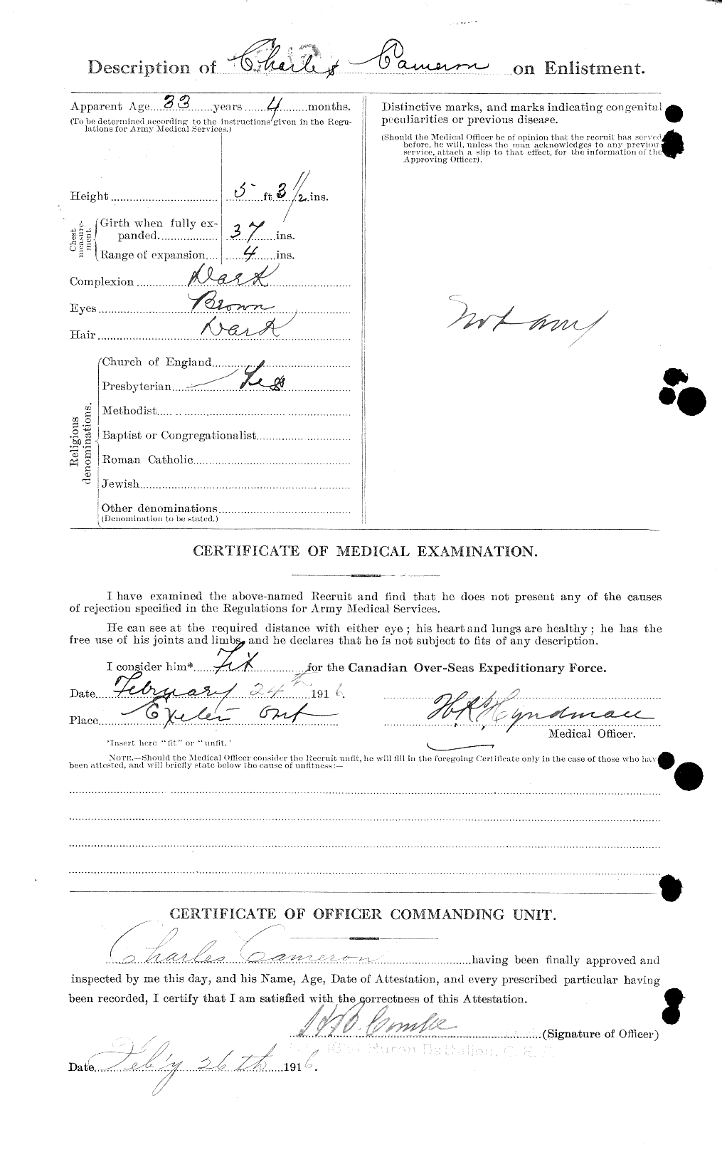 Personnel Records of the First World War - CEF 002593b