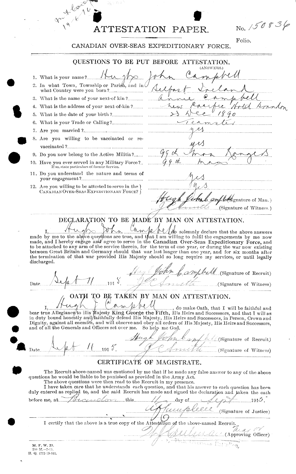 Personnel Records of the First World War - CEF 002732a