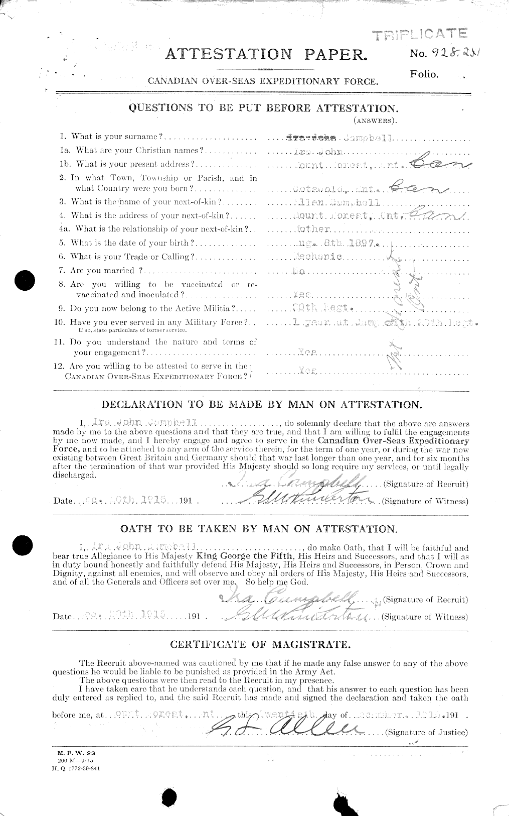Personnel Records of the First World War - CEF 002748a