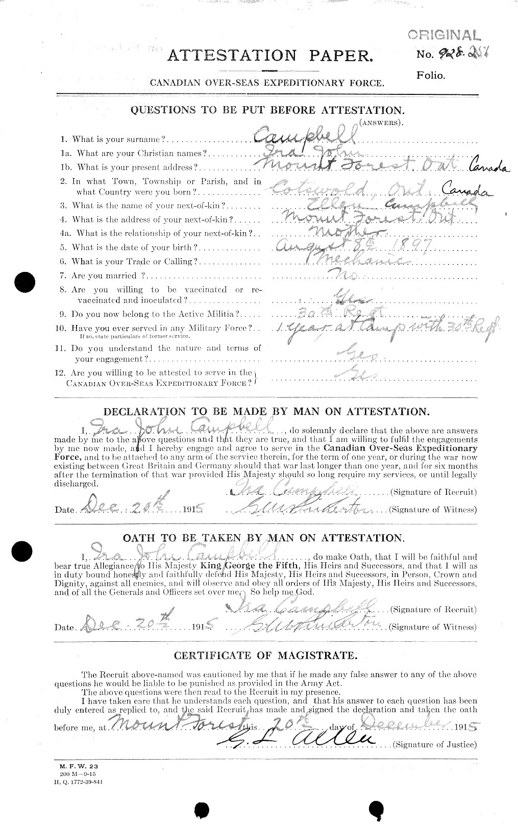 Personnel Records of the First World War - CEF 002748c