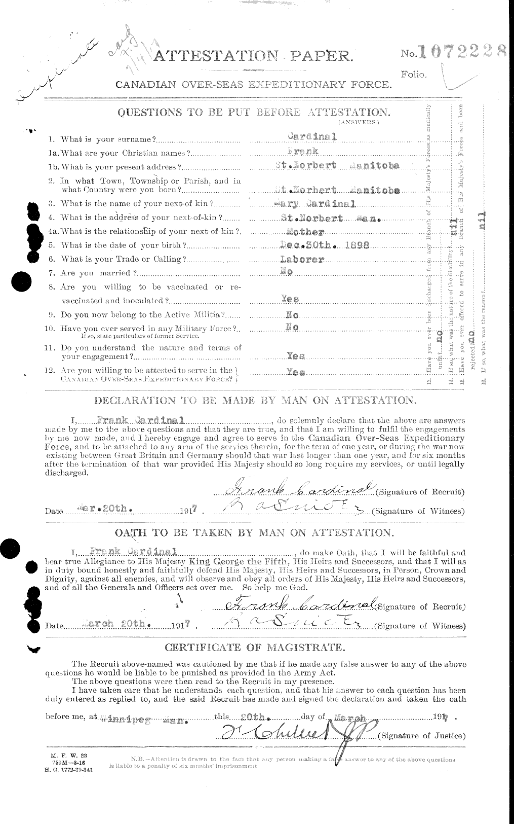 Personnel Records of the First World War - CEF 003196a