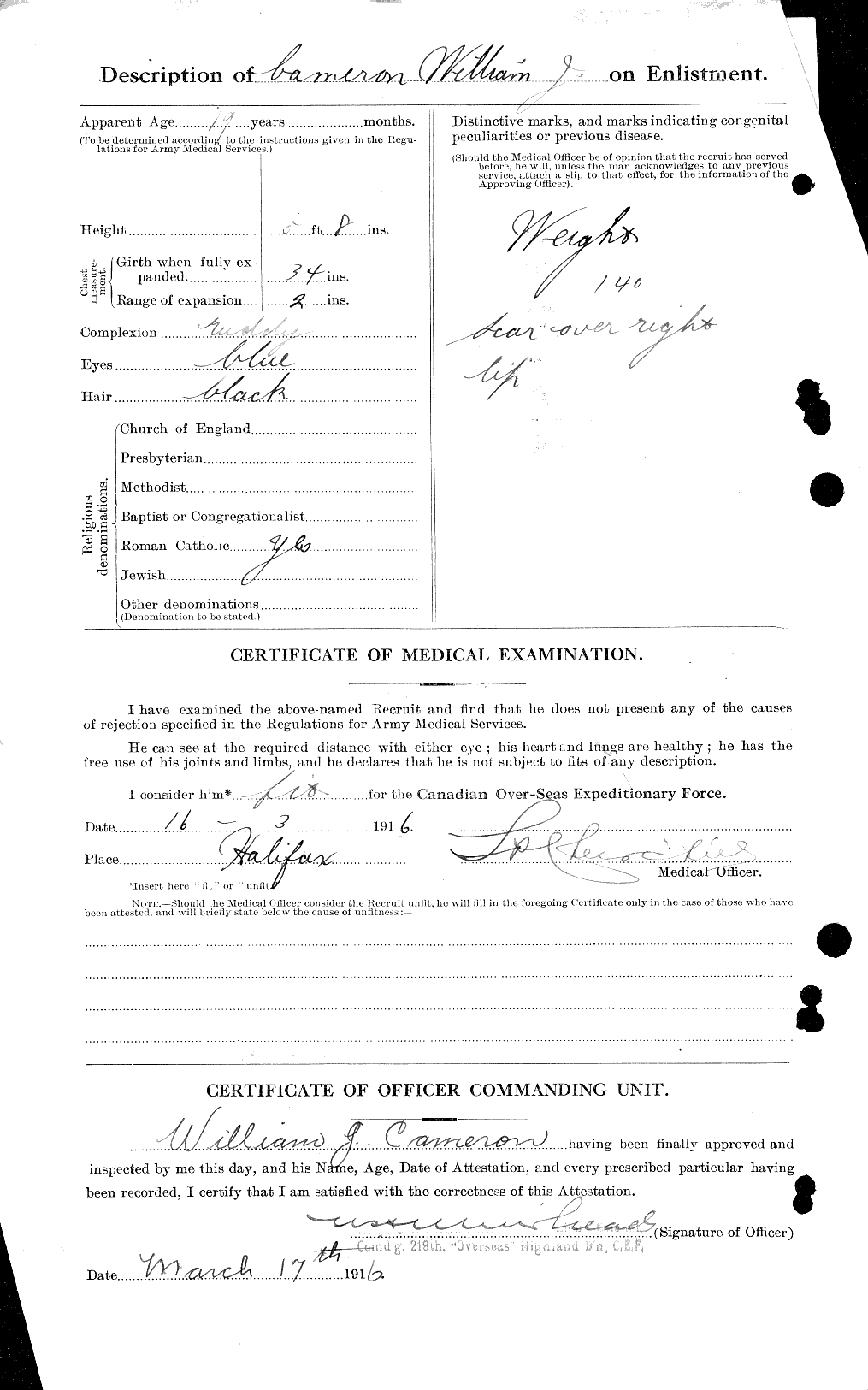 Dossiers du Personnel de la Première Guerre mondiale - CEC 003333b