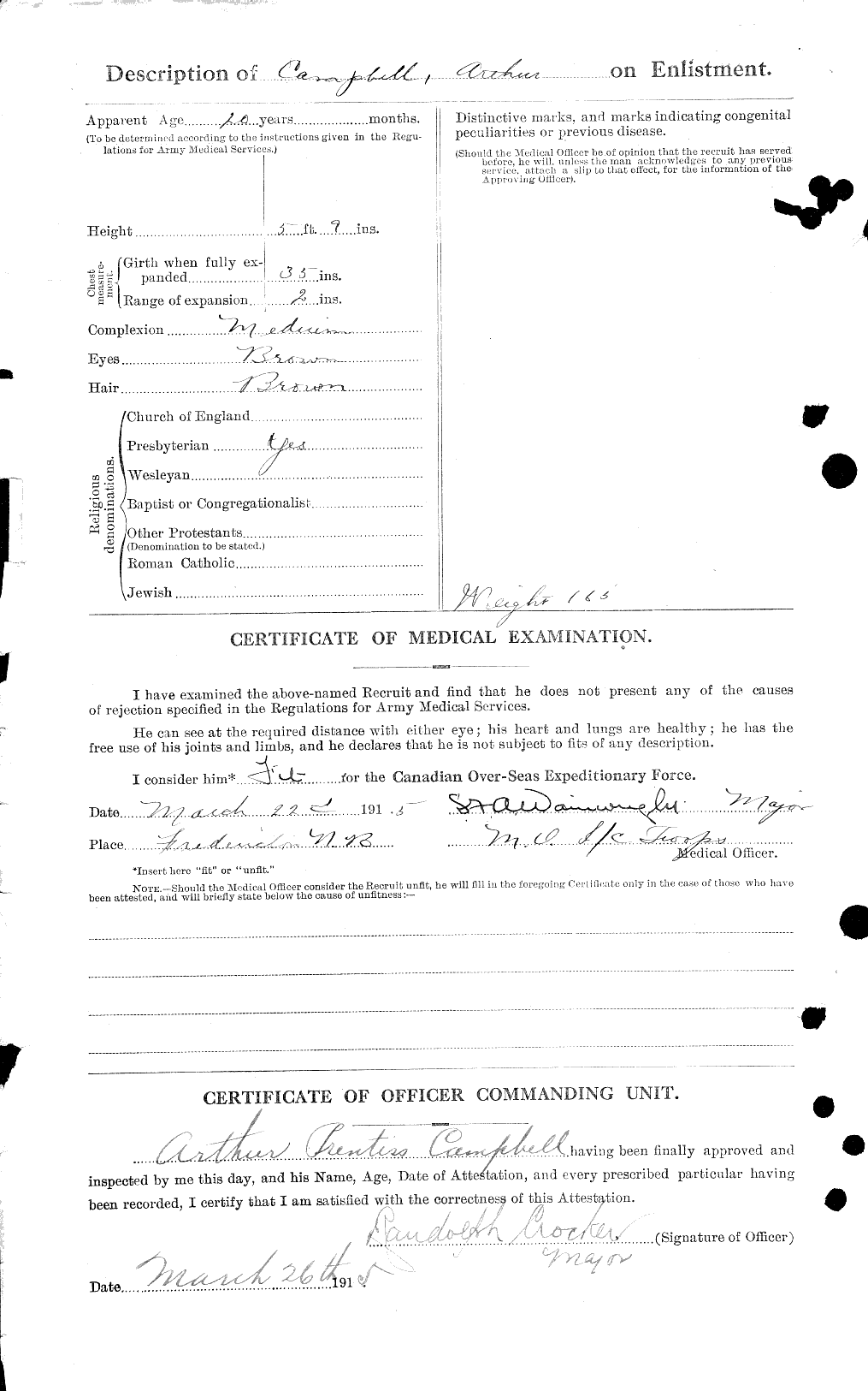Dossiers du Personnel de la Première Guerre mondiale - CEC 003517b