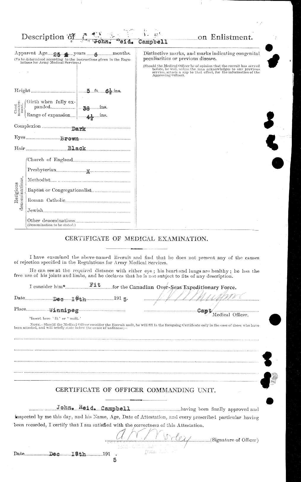 Dossiers du Personnel de la Première Guerre mondiale - CEC 003774b