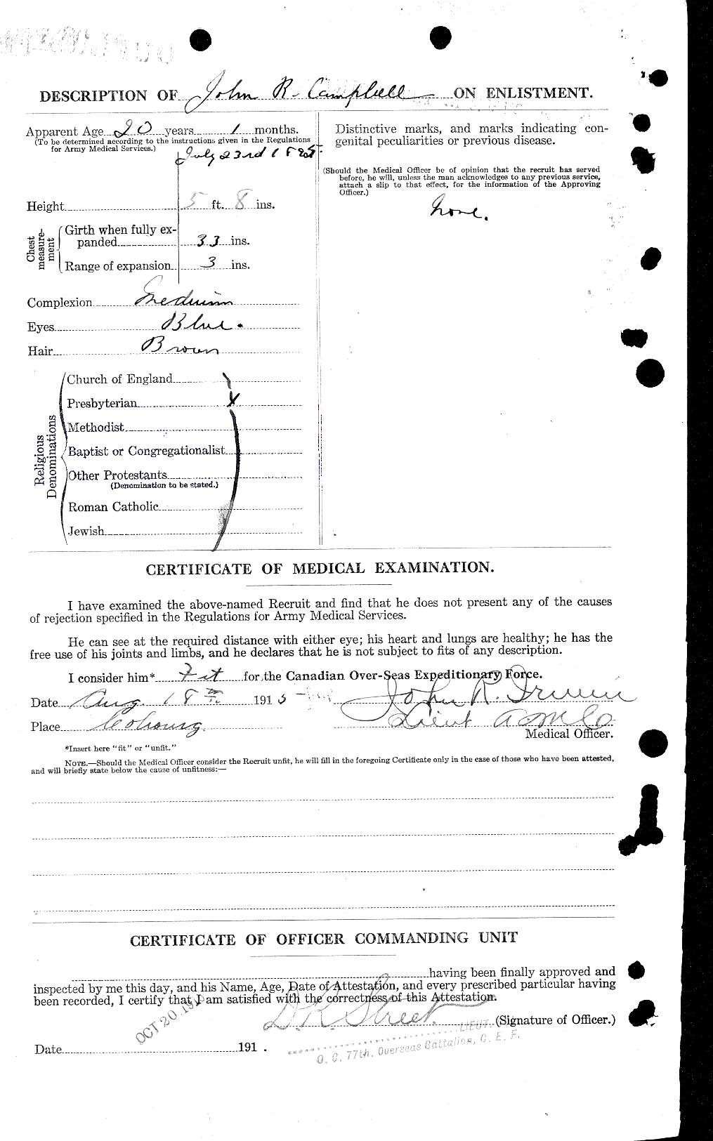 Personnel Records of the First World War - CEF 003785b