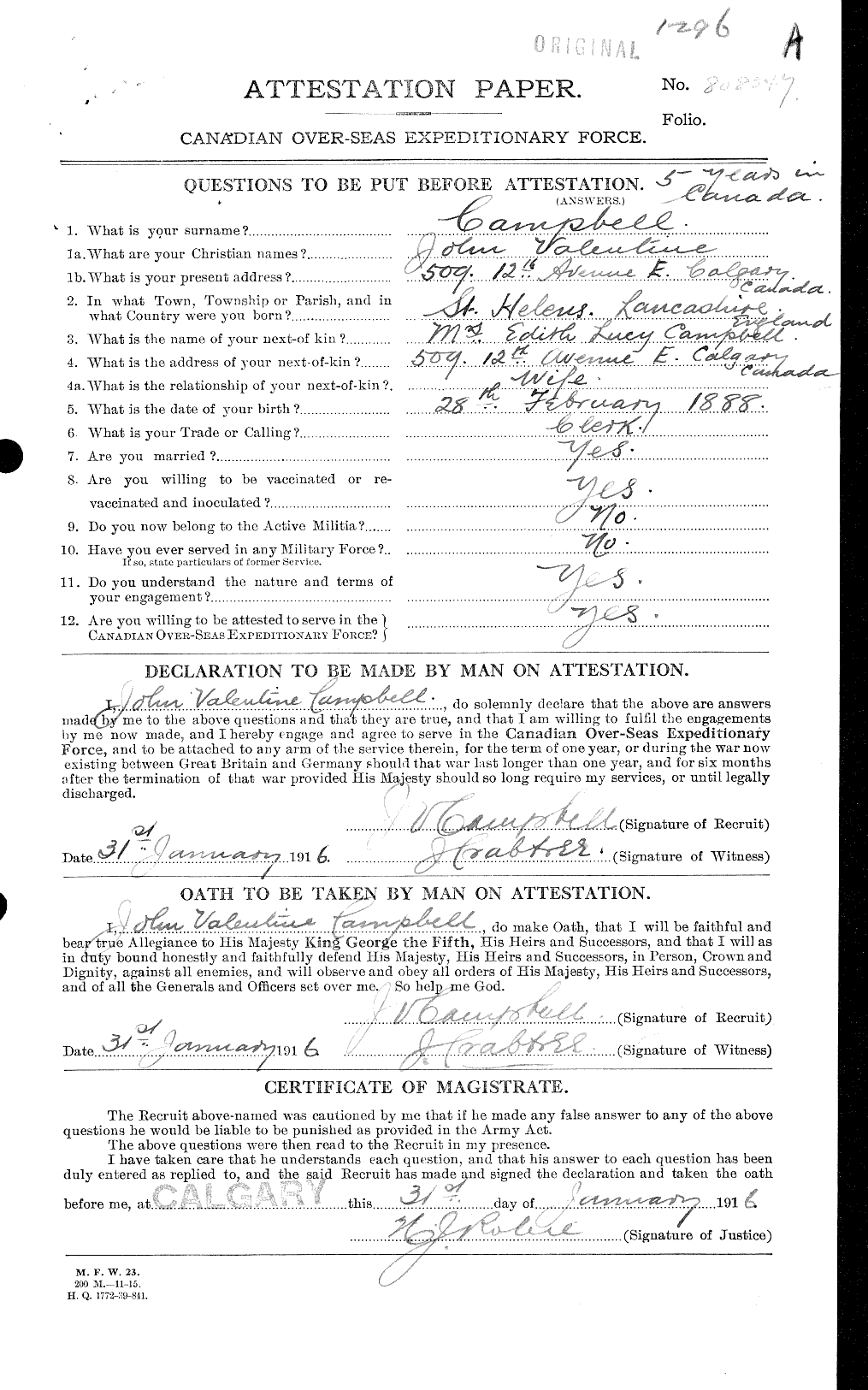 Personnel Records of the First World War - CEF 003797a