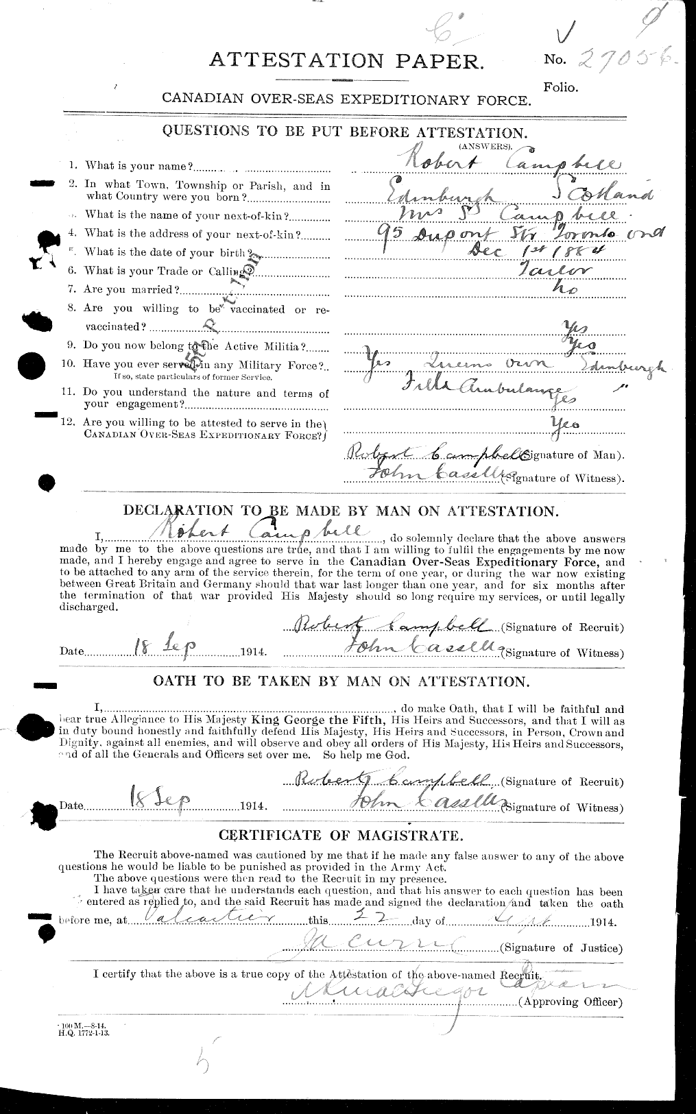 Personnel Records of the First World War - CEF 003819a