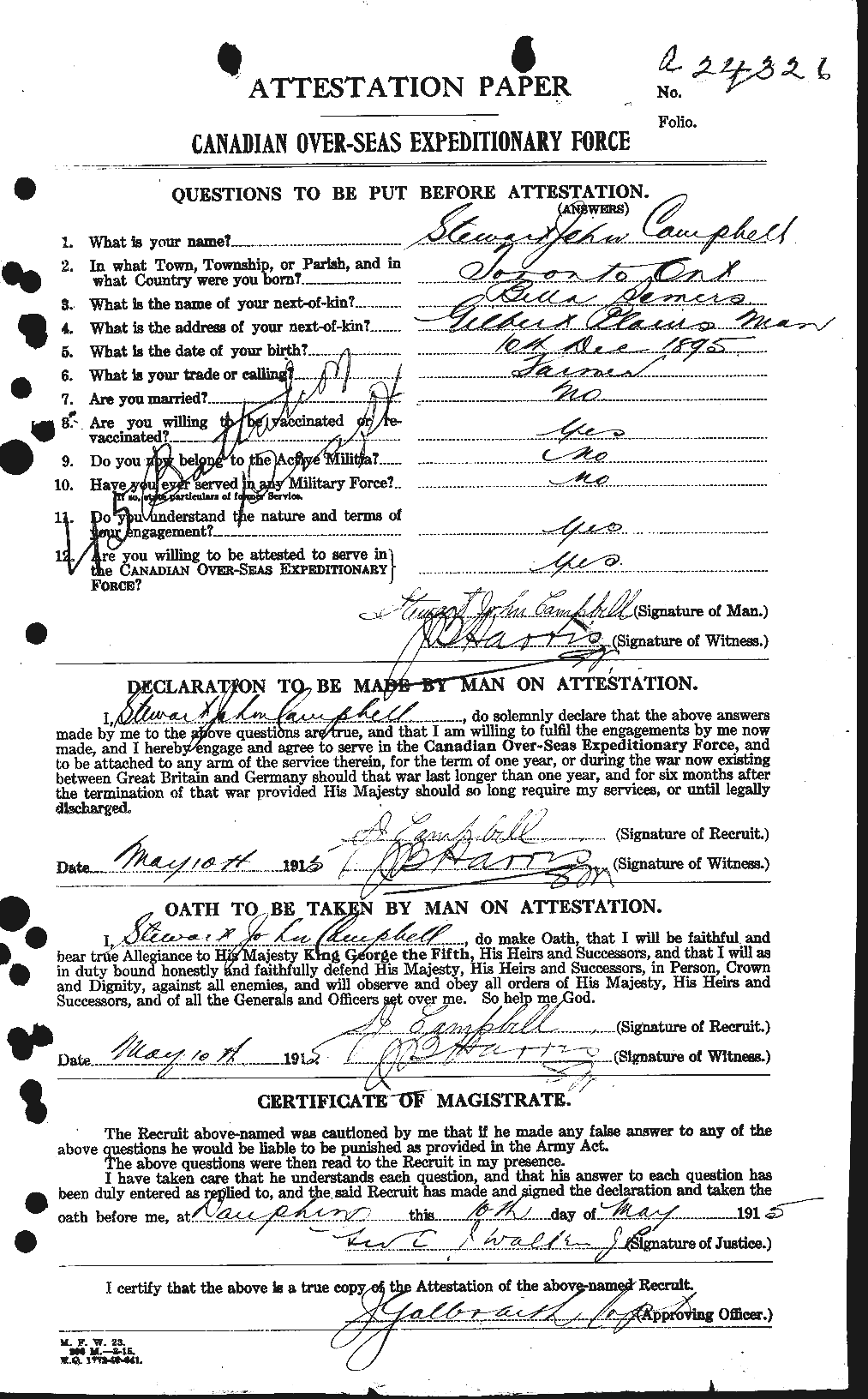 Personnel Records of the First World War - CEF 003993a