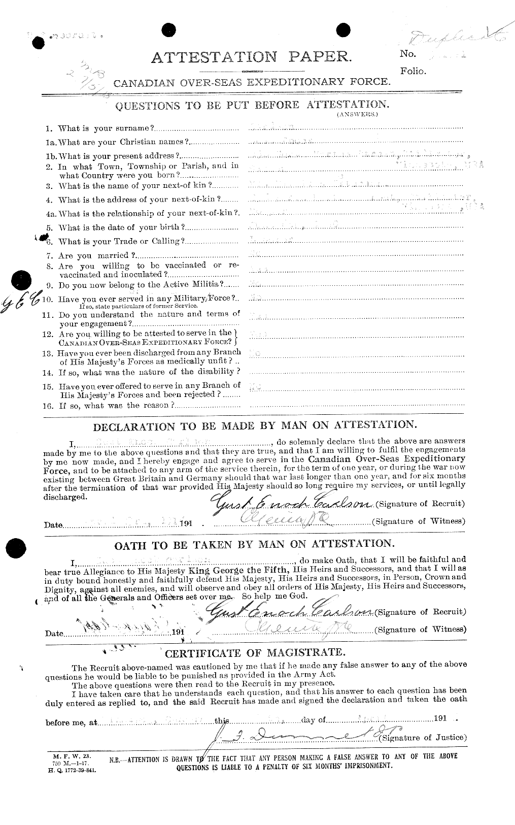 Personnel Records of the First World War - CEF 004548a