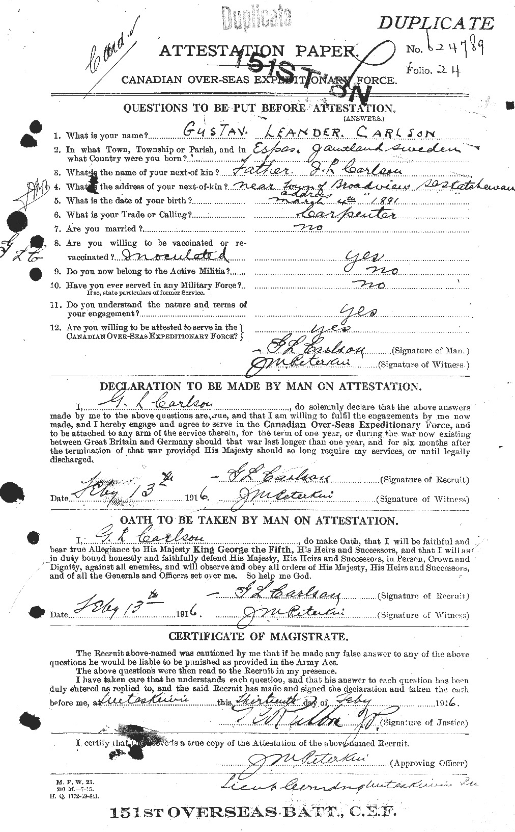 Personnel Records of the First World War - CEF 004552a