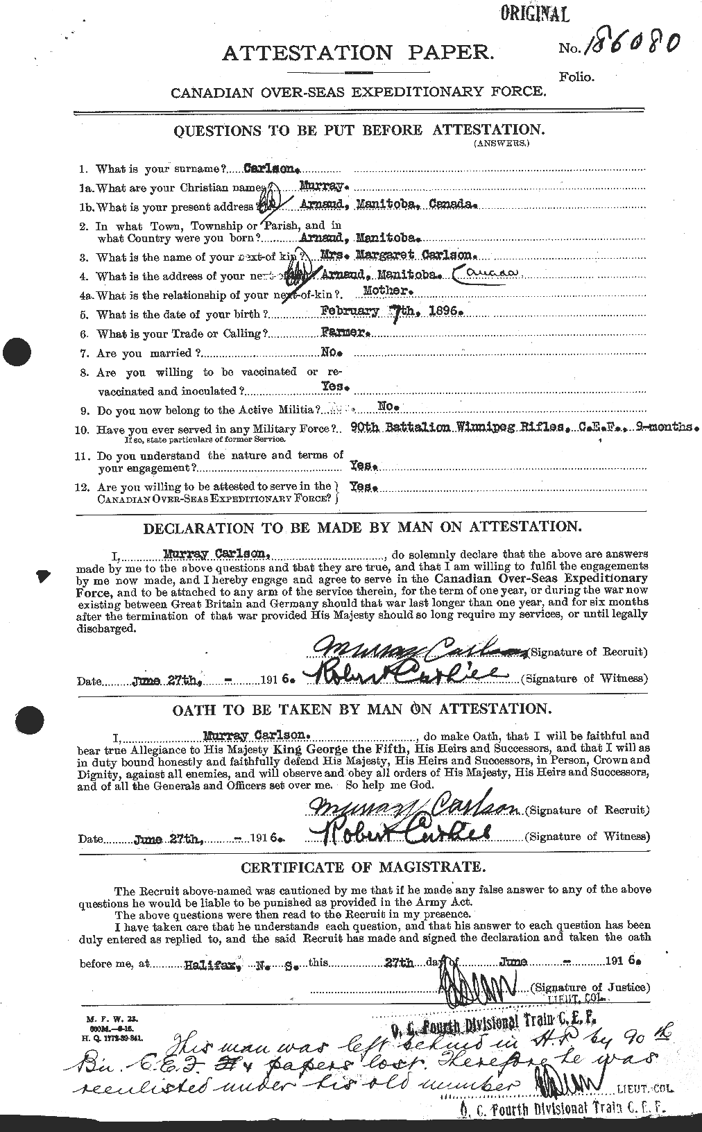 Personnel Records of the First World War - CEF 004577a