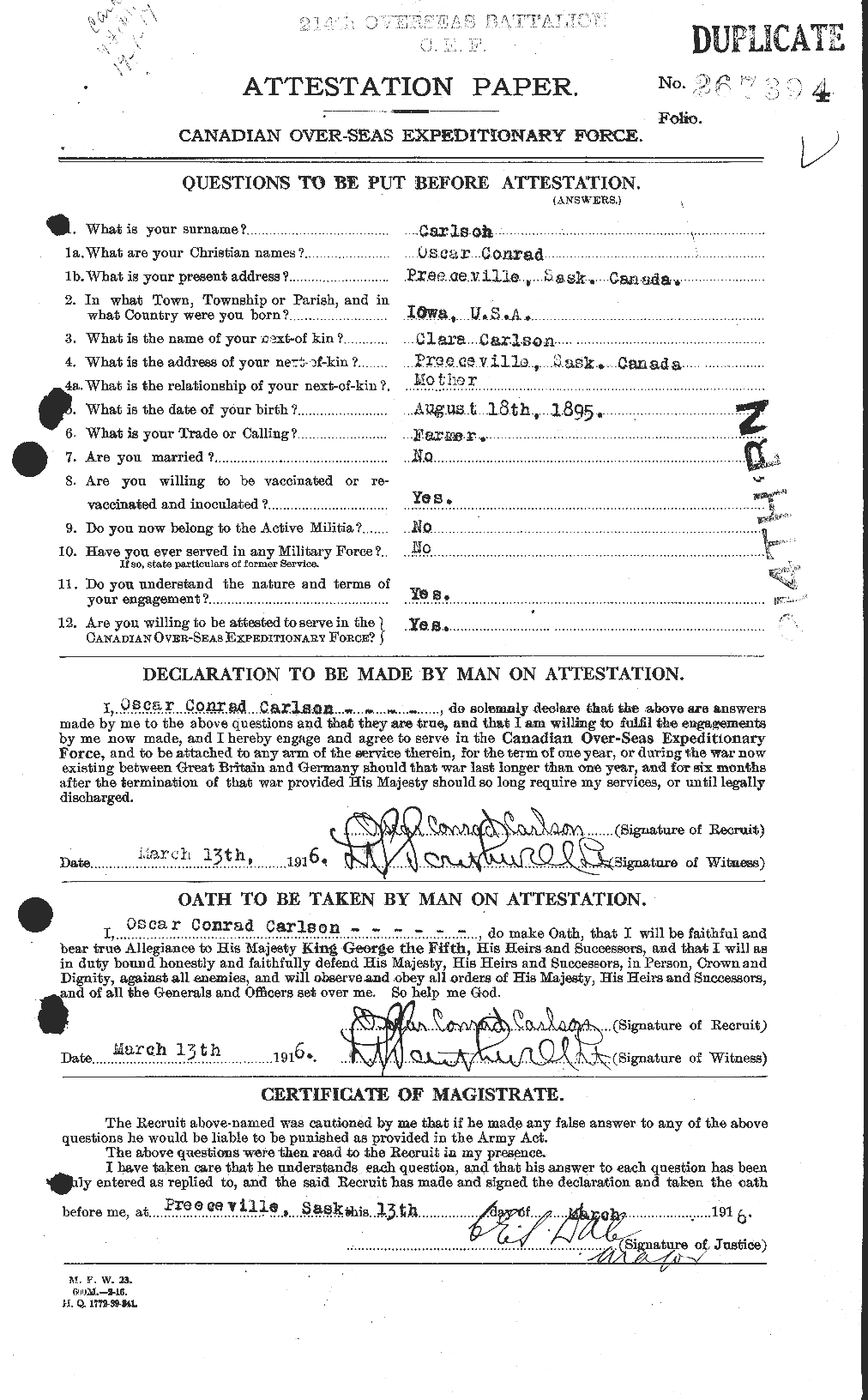Personnel Records of the First World War - CEF 004585a
