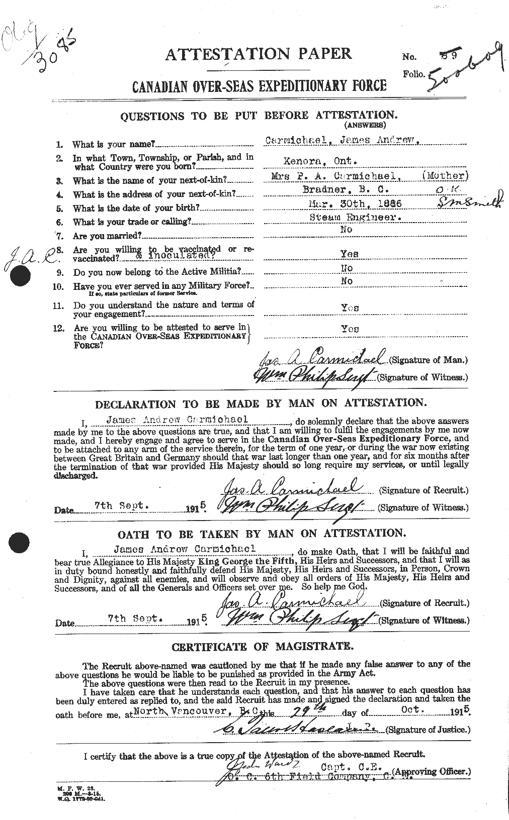 Personnel Records of the First World War - CEF 004631a