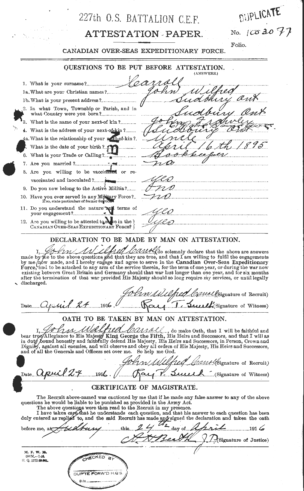 Personnel Records of the First World War - CEF 005635a