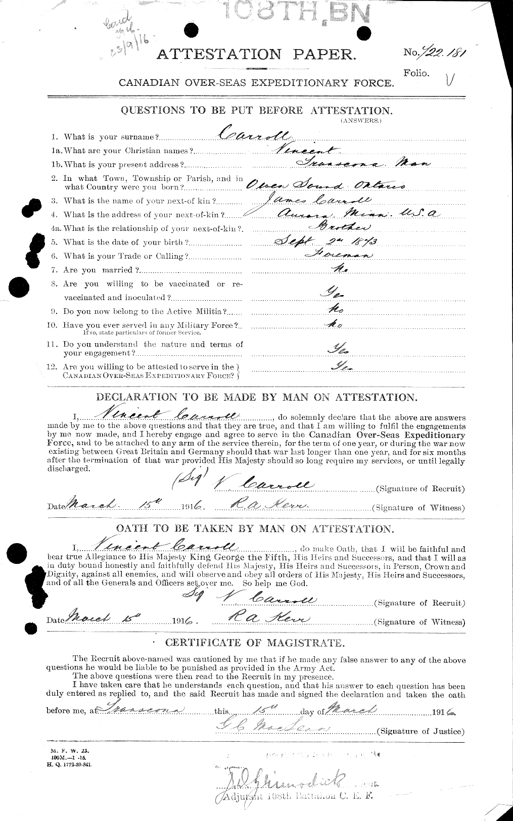 Personnel Records of the First World War - CEF 005737a