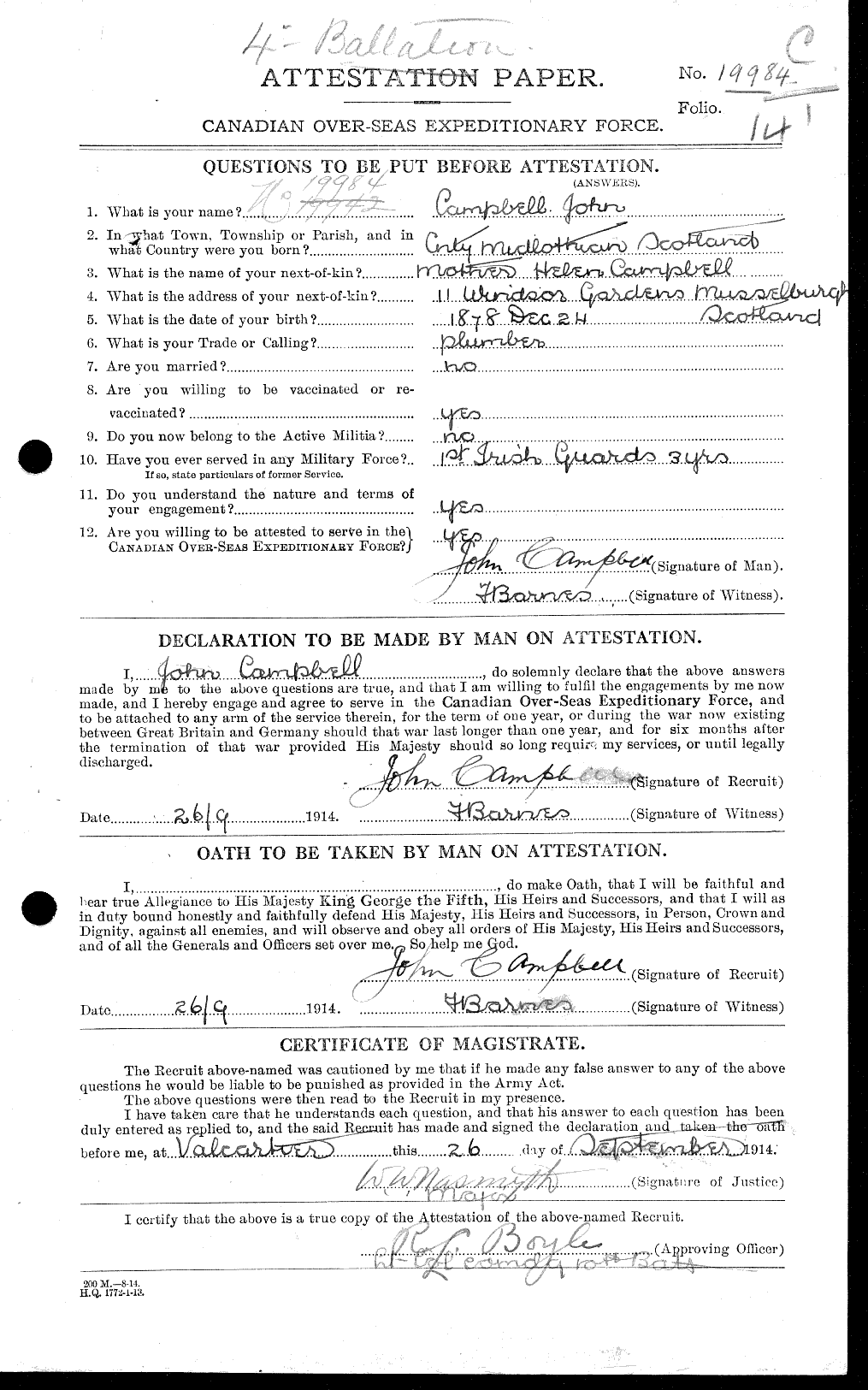 Personnel Records of the First World War - CEF 006796a