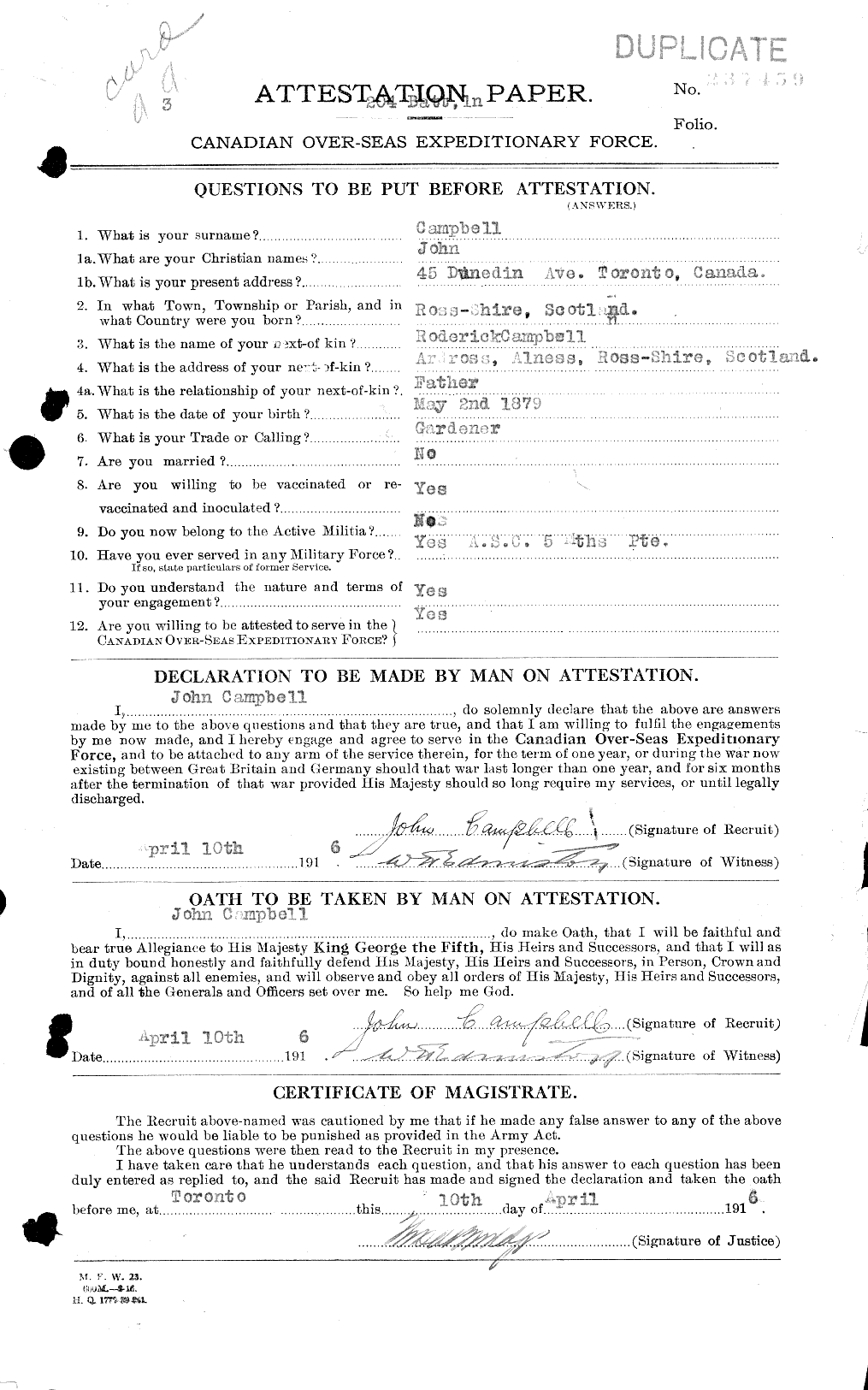 Personnel Records of the First World War - CEF 006820a