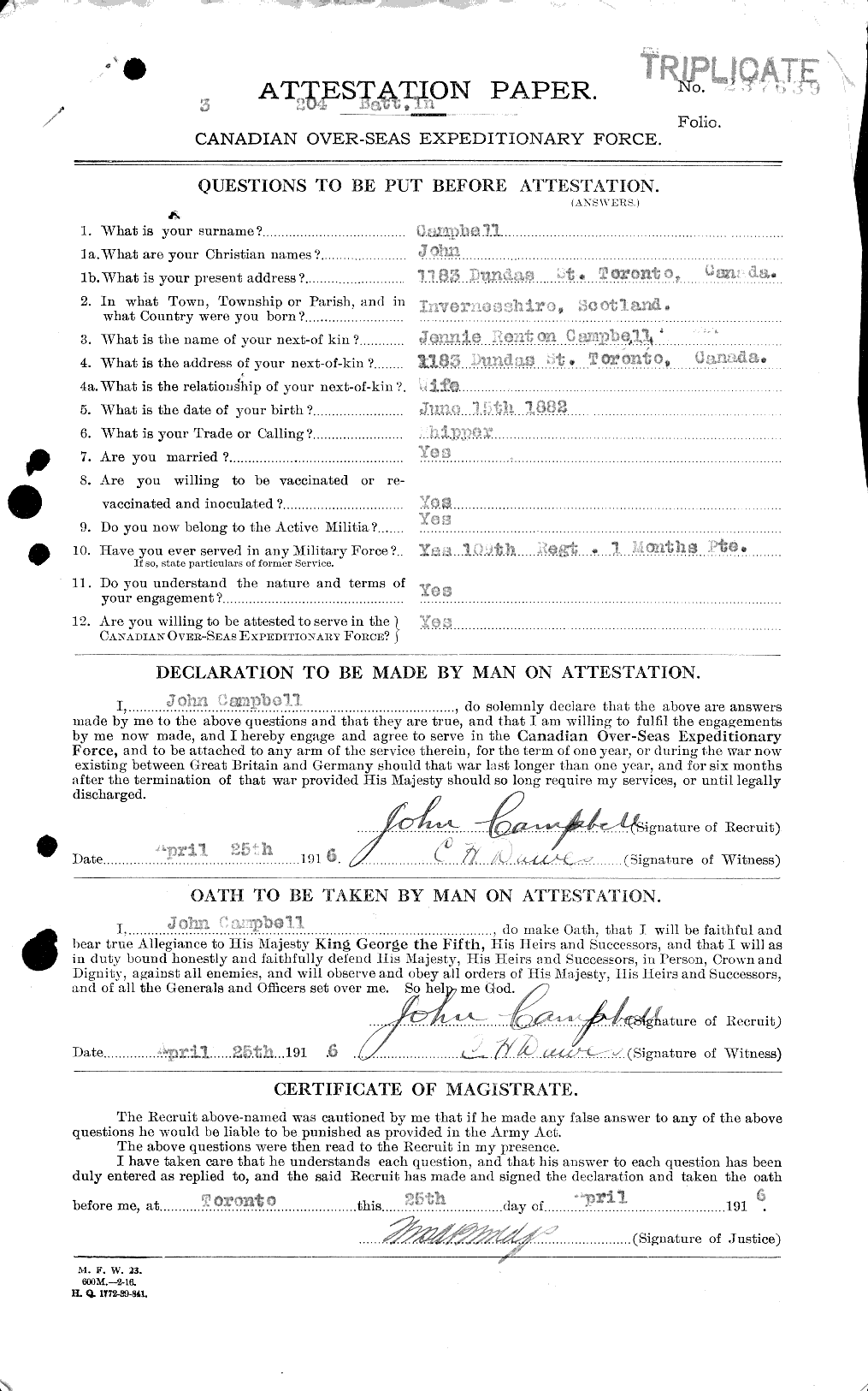 Personnel Records of the First World War - CEF 006821a