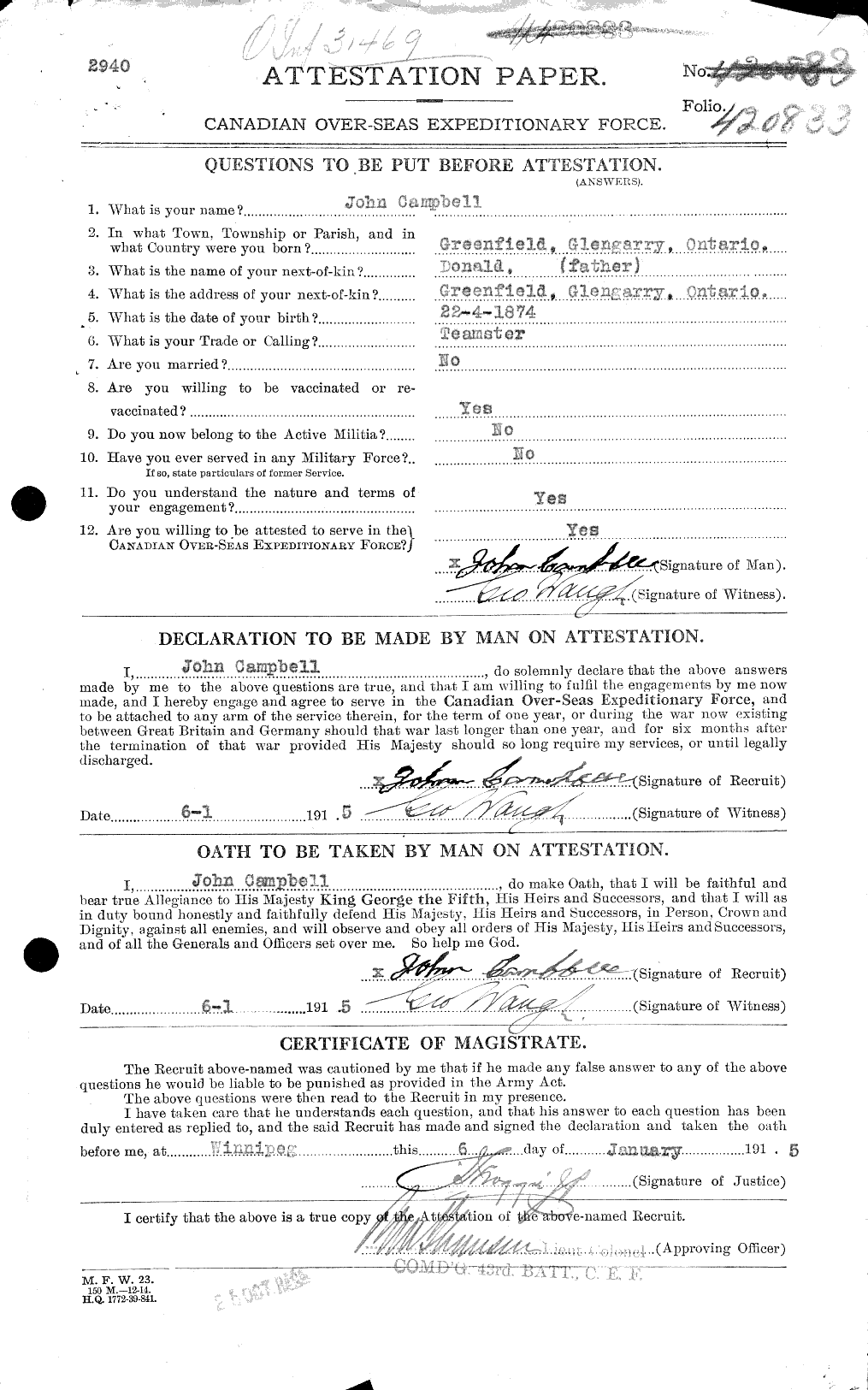 Personnel Records of the First World War - CEF 006829a