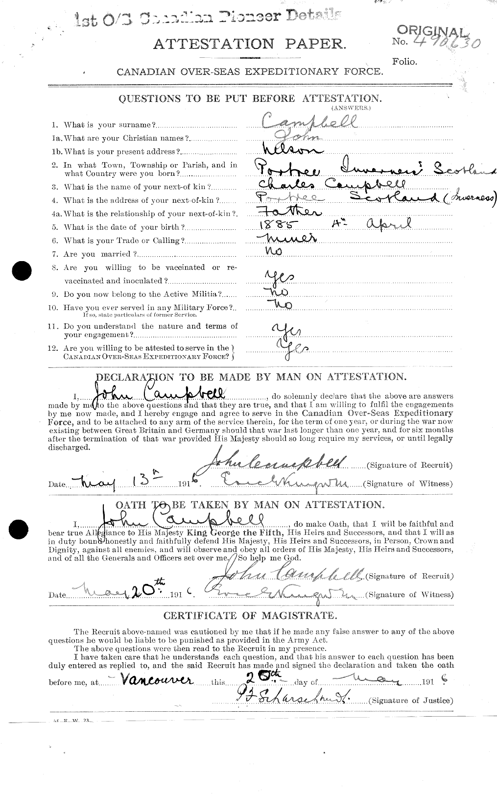 Personnel Records of the First World War - CEF 006839a