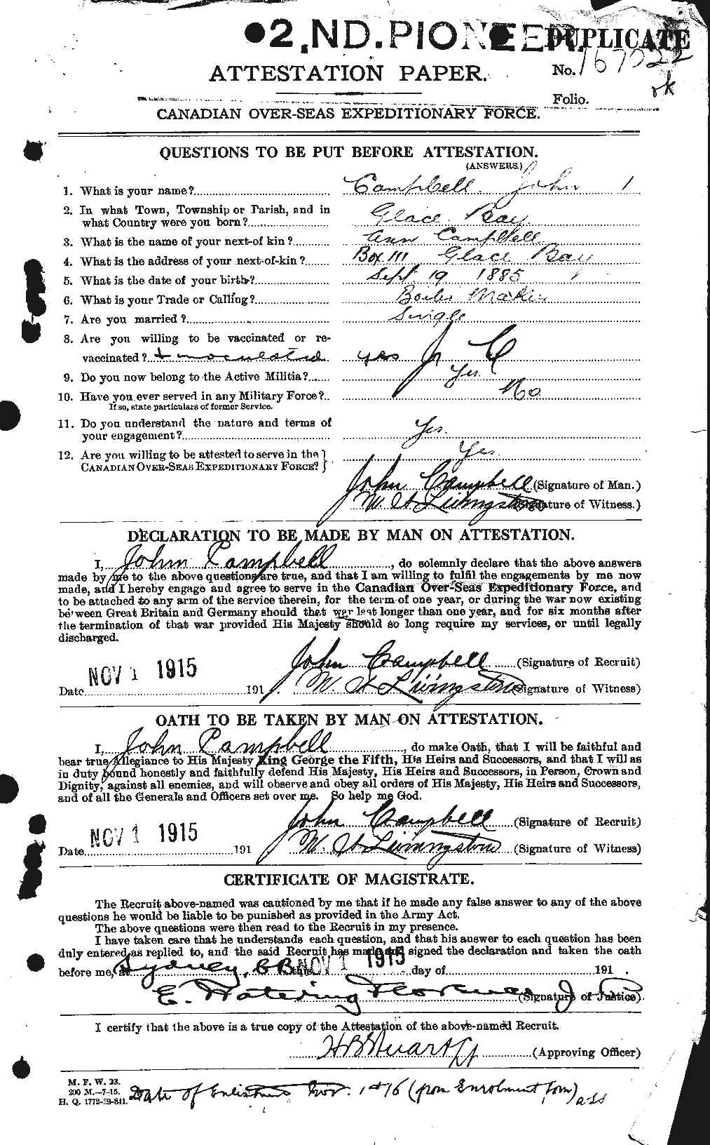 Personnel Records of the First World War - CEF 006848a