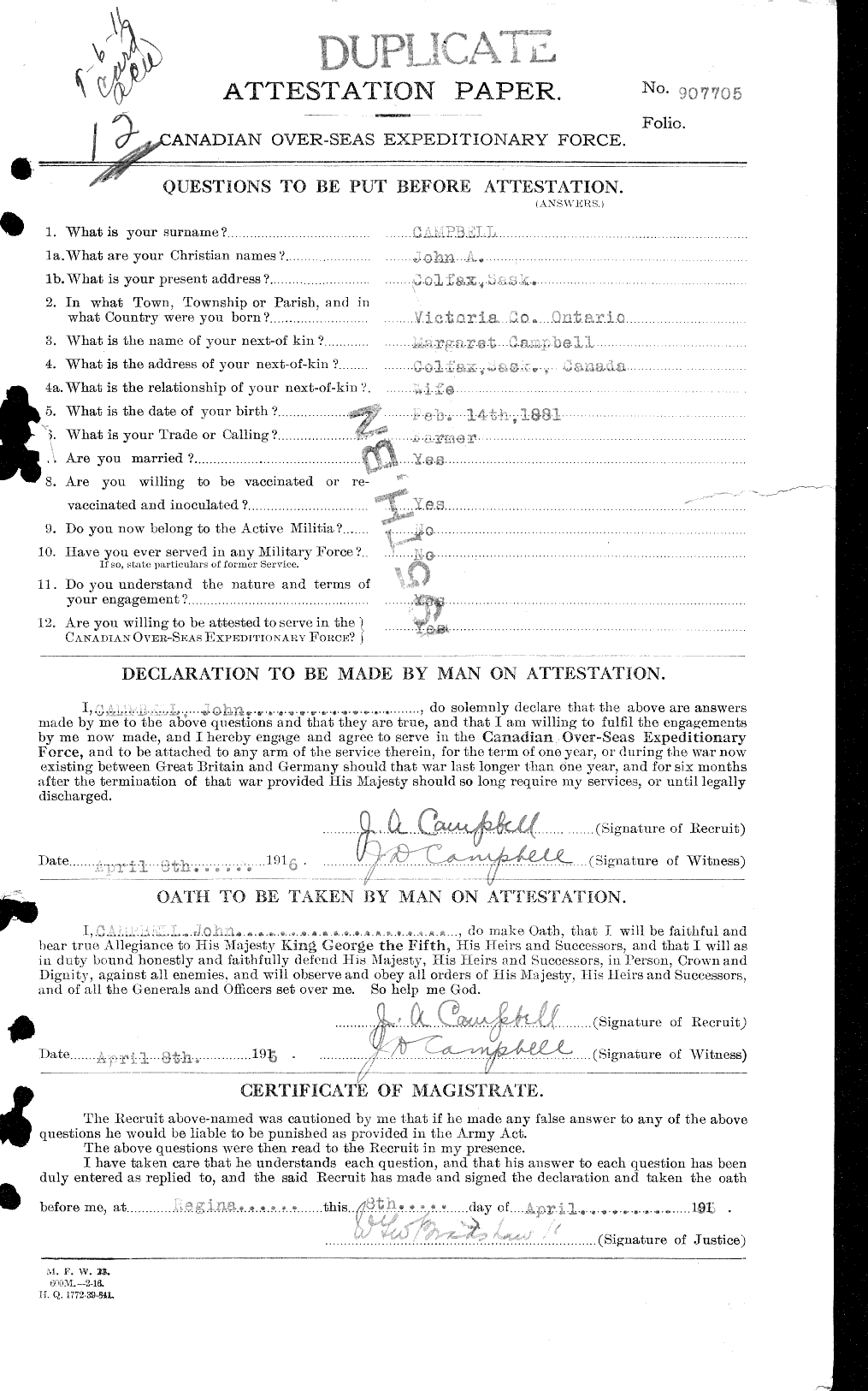 Personnel Records of the First World War - CEF 006849a
