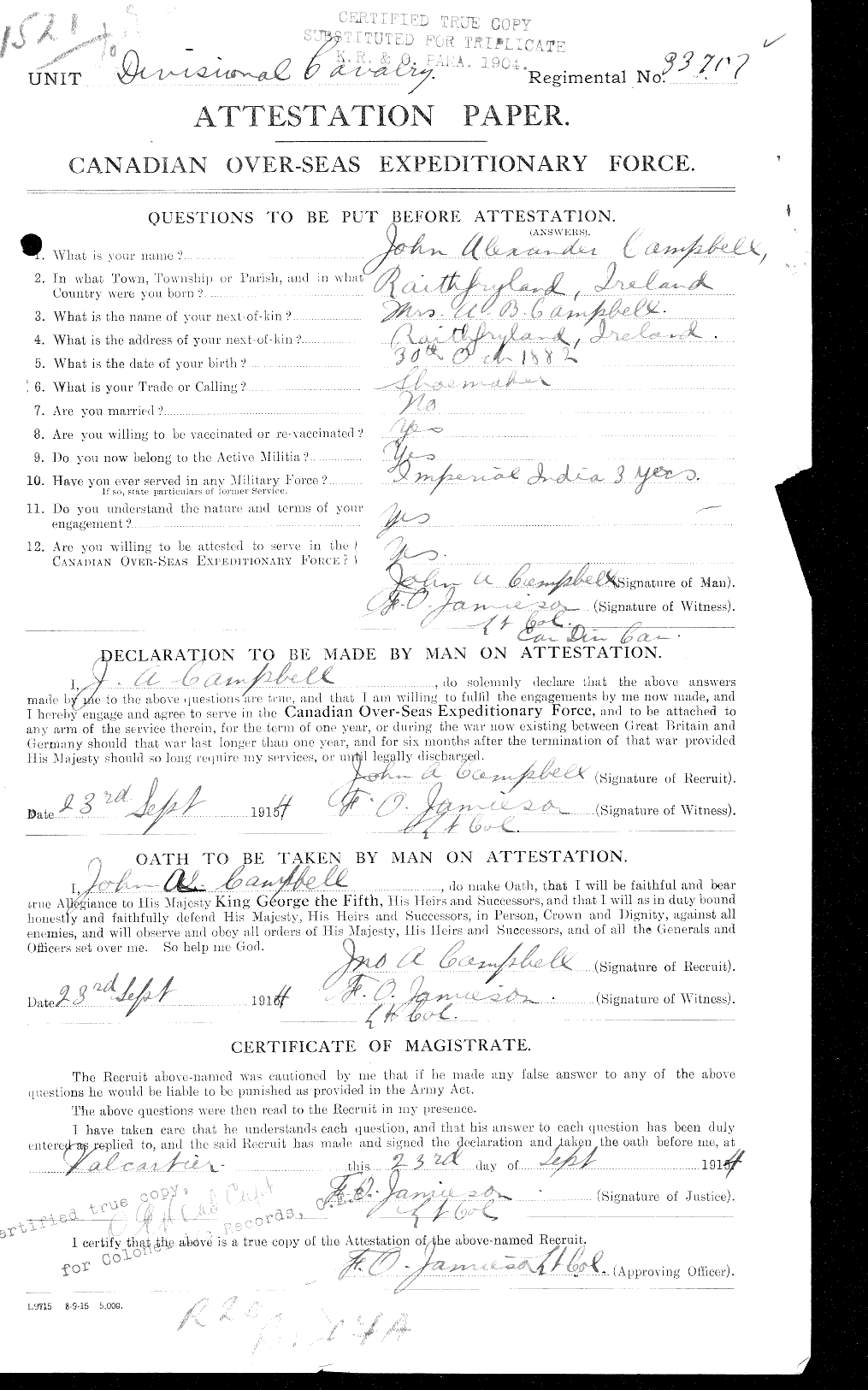 Personnel Records of the First World War - CEF 006852a