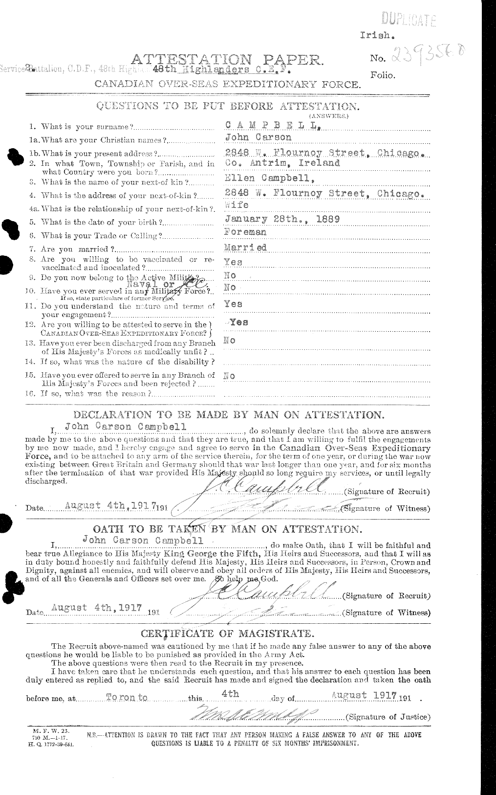 Personnel Records of the First World War - CEF 006880a