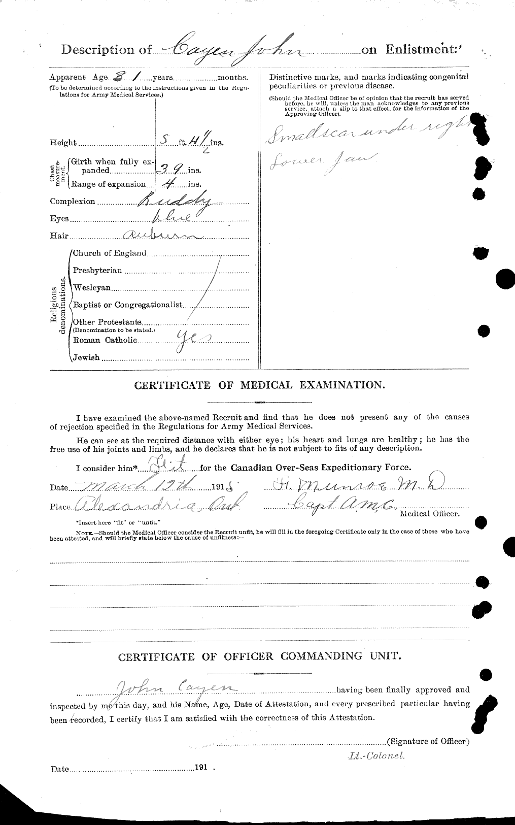 Personnel Records of the First World War - CEF 007650b
