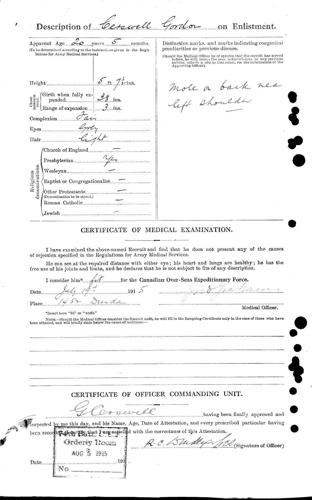 Personnel Records of the First World War - CEF 007823b