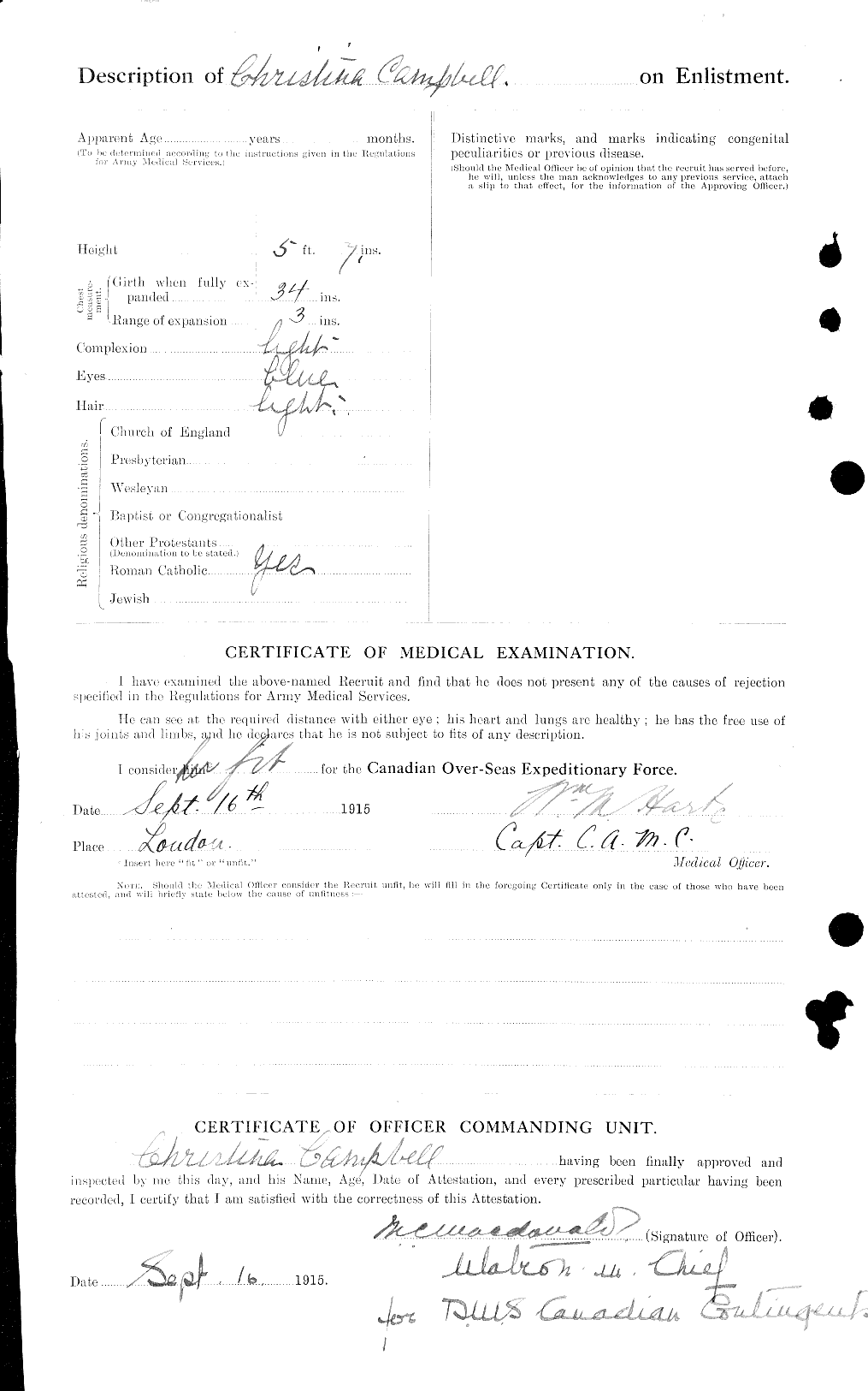 Dossiers du Personnel de la Première Guerre mondiale - CEC 008085b