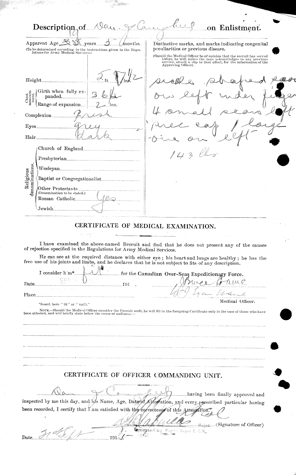 Dossiers du Personnel de la Première Guerre mondiale - CEC 008174b