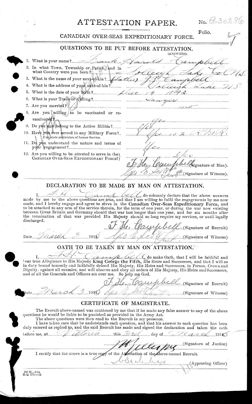 Personnel Records of the First World War - CEF 008283a